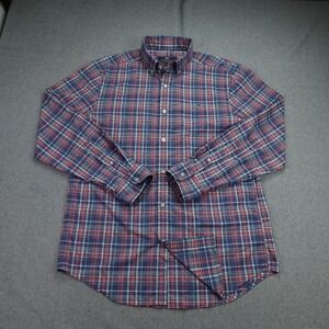 Vineyard Vines Shirt Mens Medium Pink Blue Whale Performance Plaid Button Down